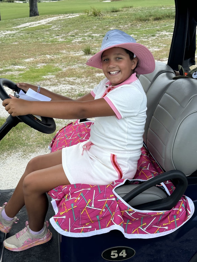 Golf Cart Seat Cover - Navy / Fuchsia