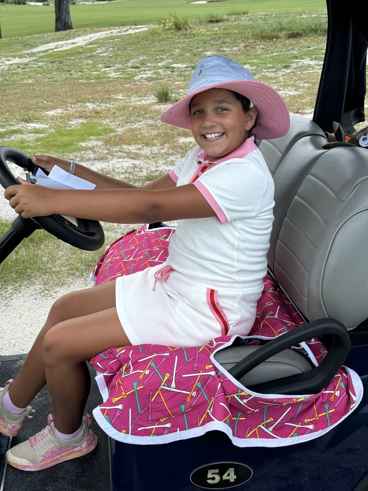 Golf Cart Seat Cover - Navy / Fuchsia