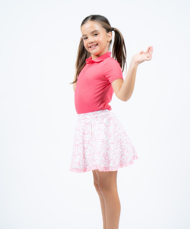 Ruffle Dream Skort - Pink Bows