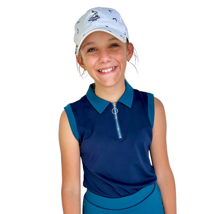 Hazy Sleeveless Polo - Navy