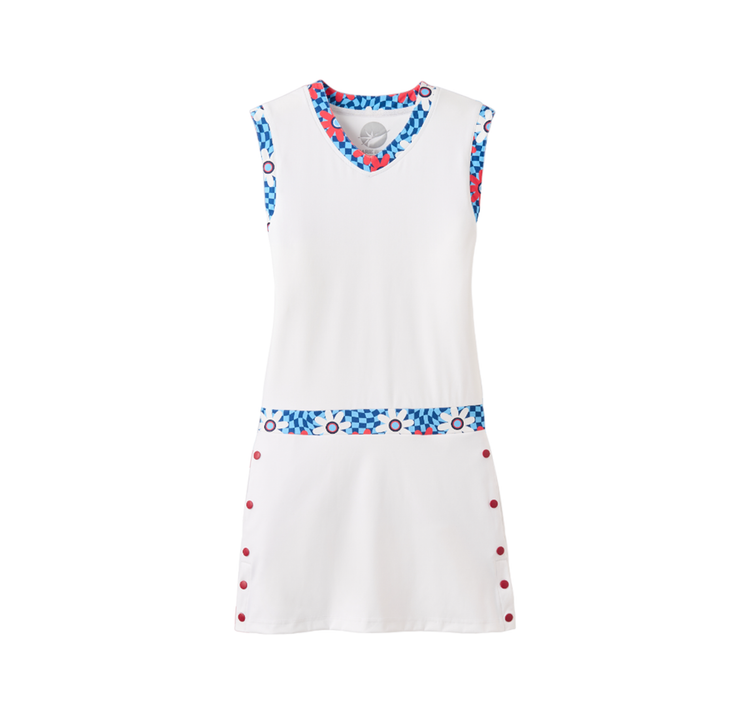 Slay It Dress - White / RWB