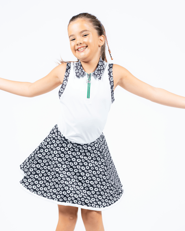 Birdie Vibes Sleeveless Polo - White / DaisyPolo
