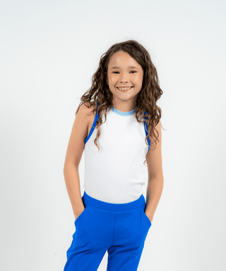 Glow Tank Top White — Girls' Golf Tank Top, front view