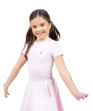 Gorgeous Tee Petal Pink — Girls' Golf Tee, front view, full length