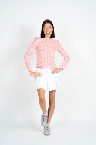 Love Lightweight Top Rose Pink — Women's Golf Top, front view, full length on model