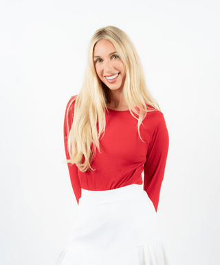 RB LS Shirt Red — Women's Golf Long Sleeve, front view