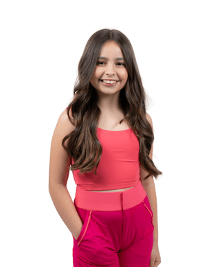Slay It Sports Top Rose Pink — Girls' Golf Sports Top, front view