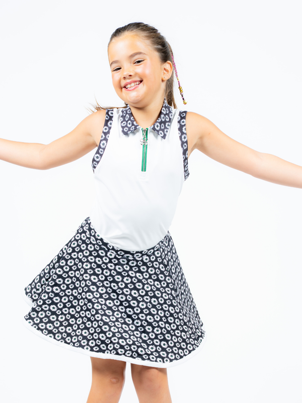 Birdie Vibes Sleeveless Polo - White / Daisy