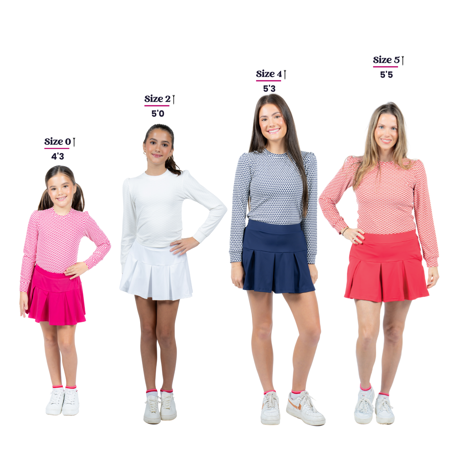Marie Birdie sizes side by side