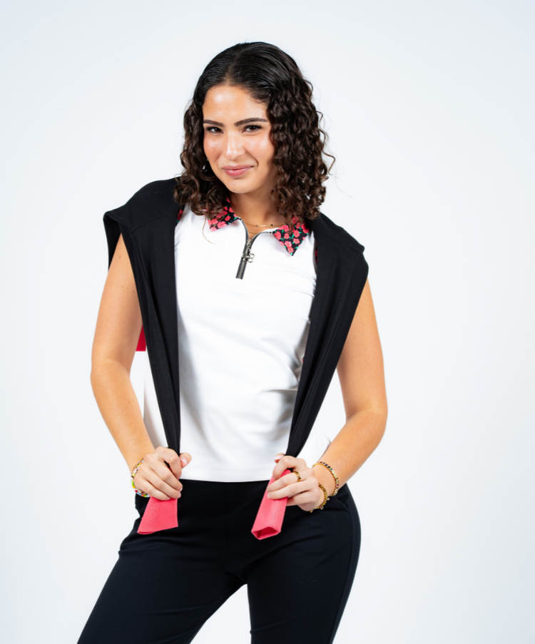 Birdie Vibes Sleeveless Polo - White / Camellia