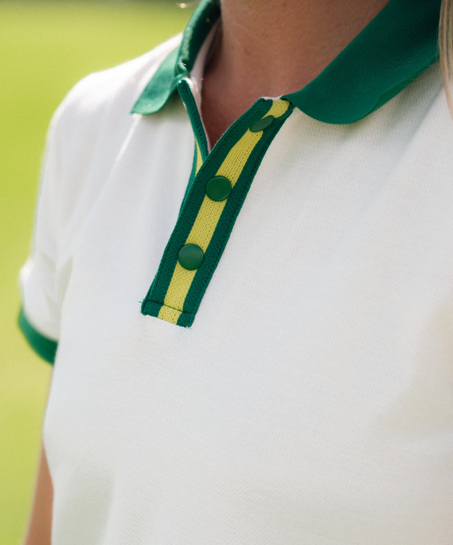 Magill Dress - White / Lucky Green