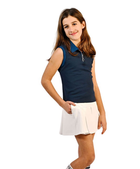 Hazy Sleeveless Polo - Navy