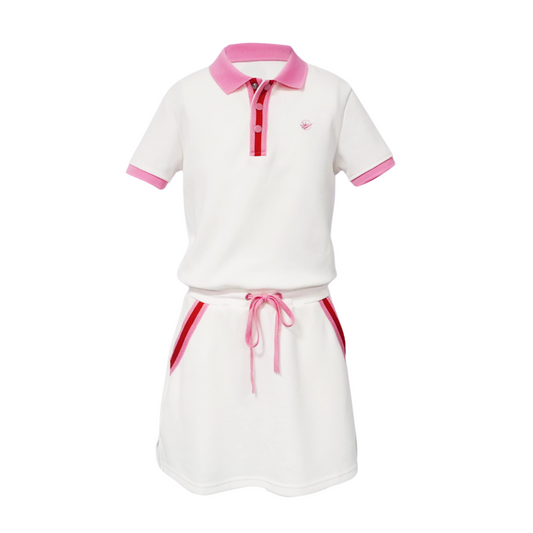 Magill Dress - White / Pink