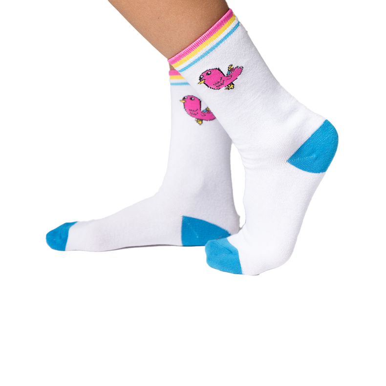 Birdie Knee High Socks - White