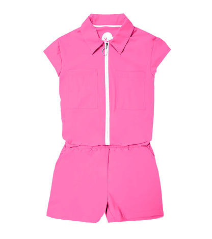 Girl Power Romper - Bright Pink