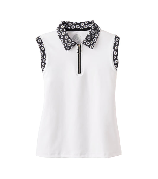 Hazy Sleeveless Polo - Daisy