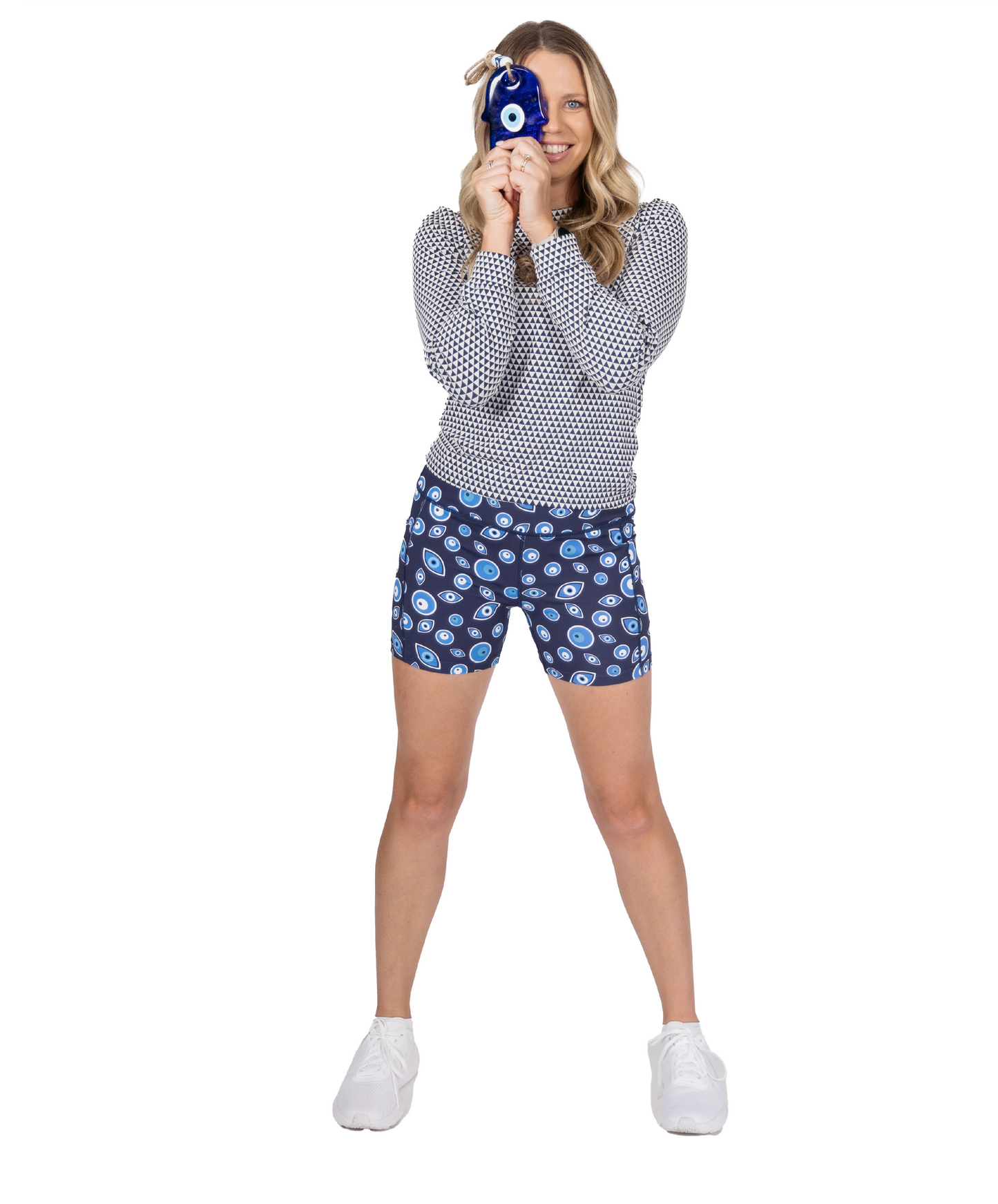 Biker Shorts Combo - Evil Eyes / White Stars