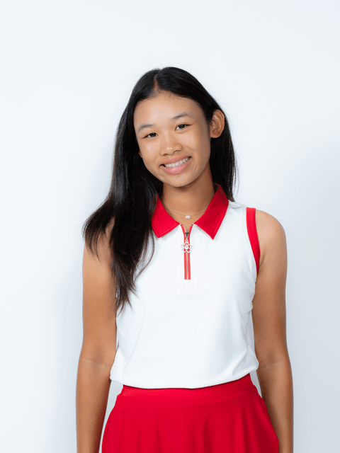 Birdie Vibes Sleeveless Polo - White / Red