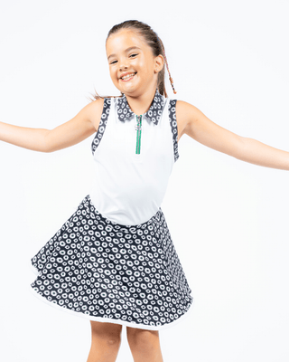 Birdie Vibes Sleeveless Polo - White / DaisyPolo
