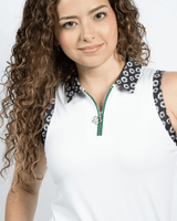 Birdie Vibes Sleeveless Polo Women's - White / DaisyPolo