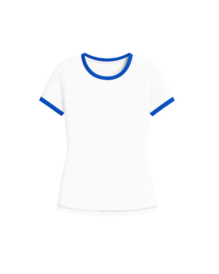 Every Day Tee White / Royal Blue — Women's Golf Tee, product shot, front view