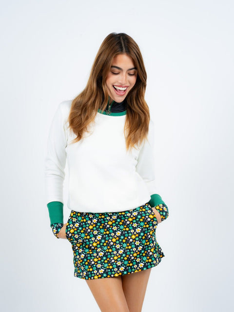 Golden Pullover Women's - White / Lucky Green