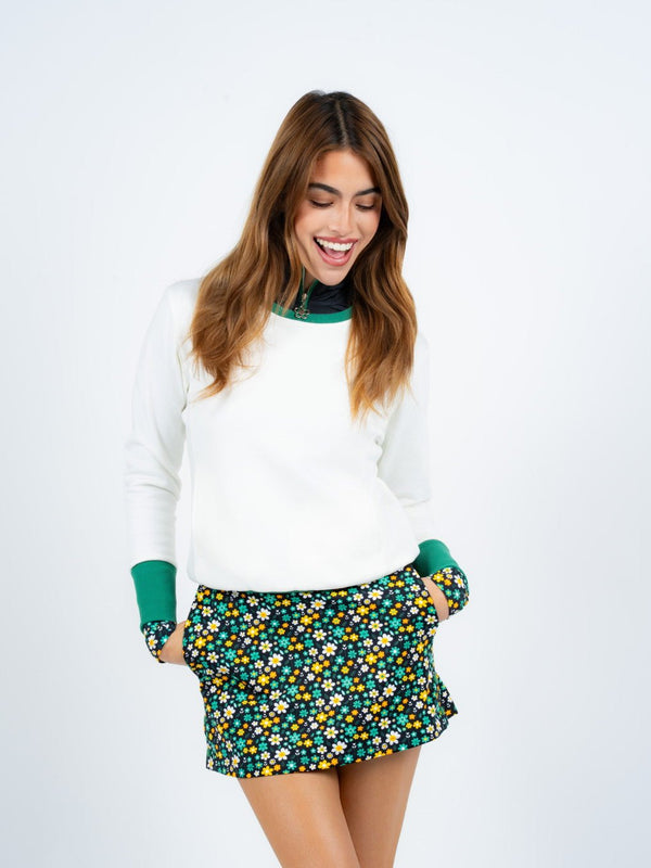 Golden Pullover Women's - White / Lucky Green