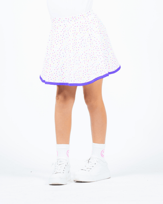 Golden Skort Sprinkles — Girls' Golf Skort, front view