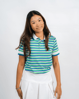Lexi Polo - Blue & Green StripesPolo