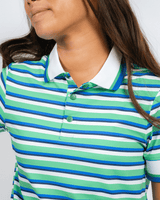 Lexi Polo - Blue & Green StripesPolo