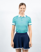 Lexi Polo Women's - Blue & Green StripesPolo