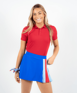 RB Polo Red — Women's Golf Polo, front view, full length