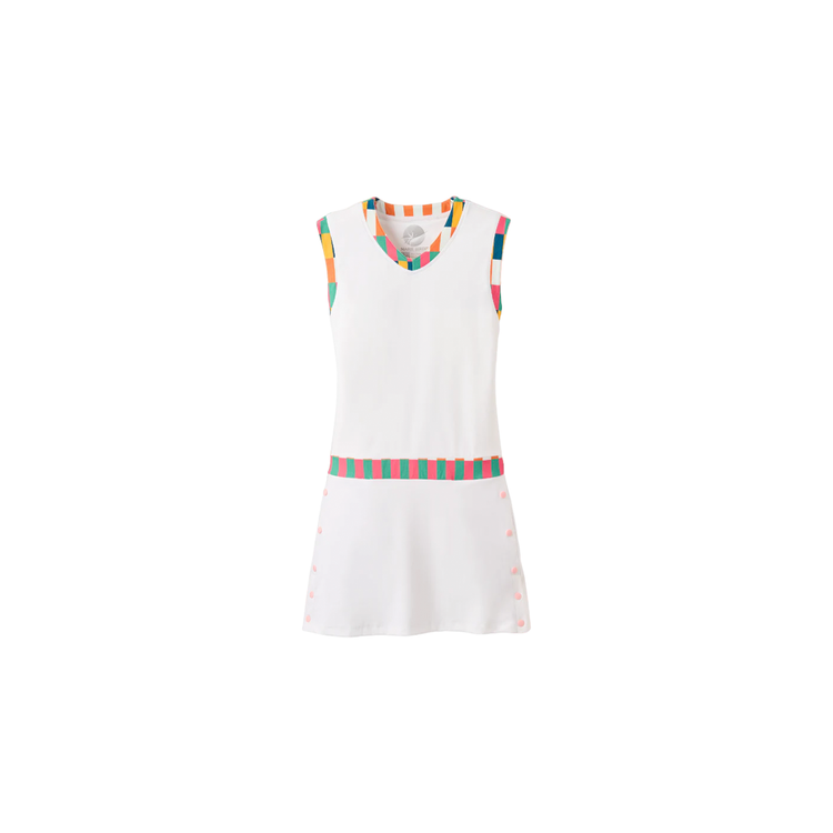 Slay It Dress - White / Color Check