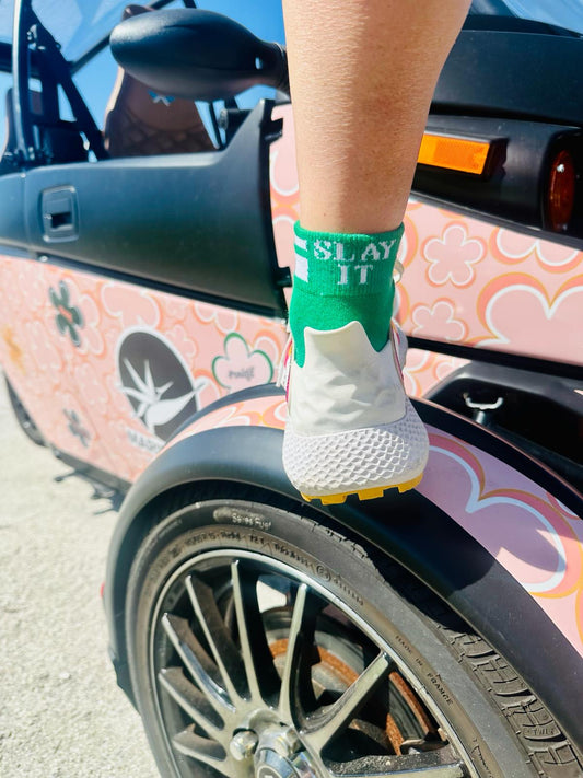 Slay It Ankle Socks - Jade Green